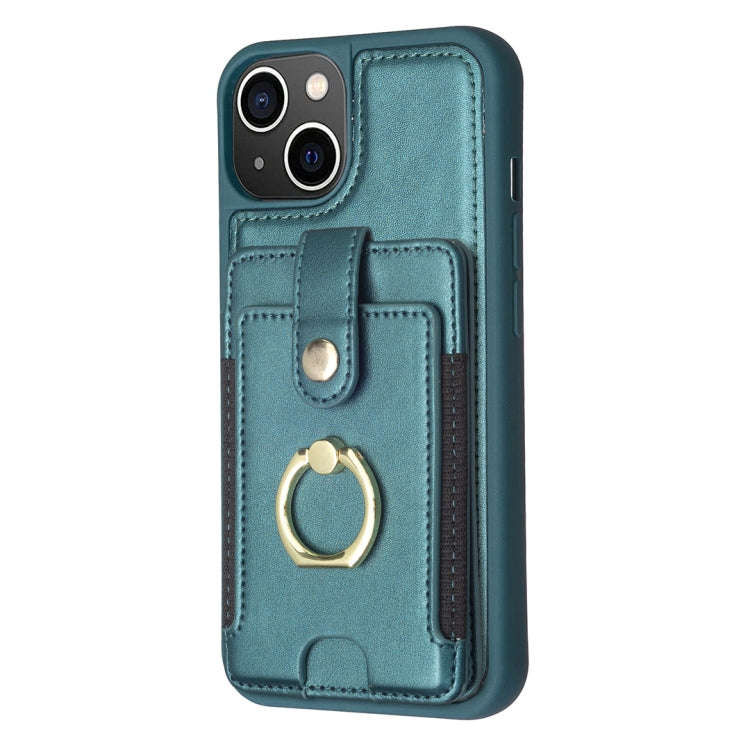 BF27 Metal Ring Card Bag Holder Phone Case, For iPhone 15, For iPhone 14 Pro Max, For iPhone SE 2...