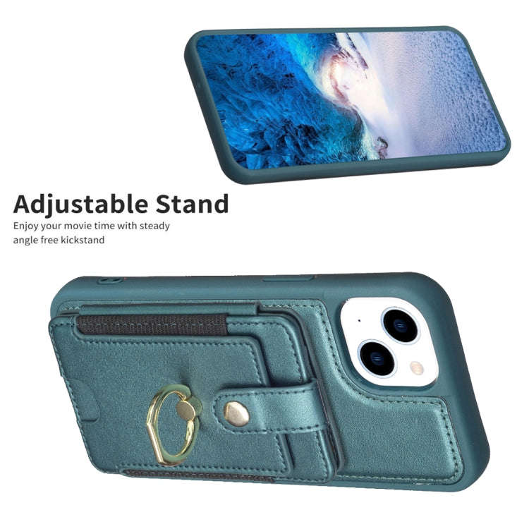 BF27 Metal Ring Card Bag Holder Phone Case, For iPhone 15, For iPhone 14 Pro Max, For iPhone SE 2...