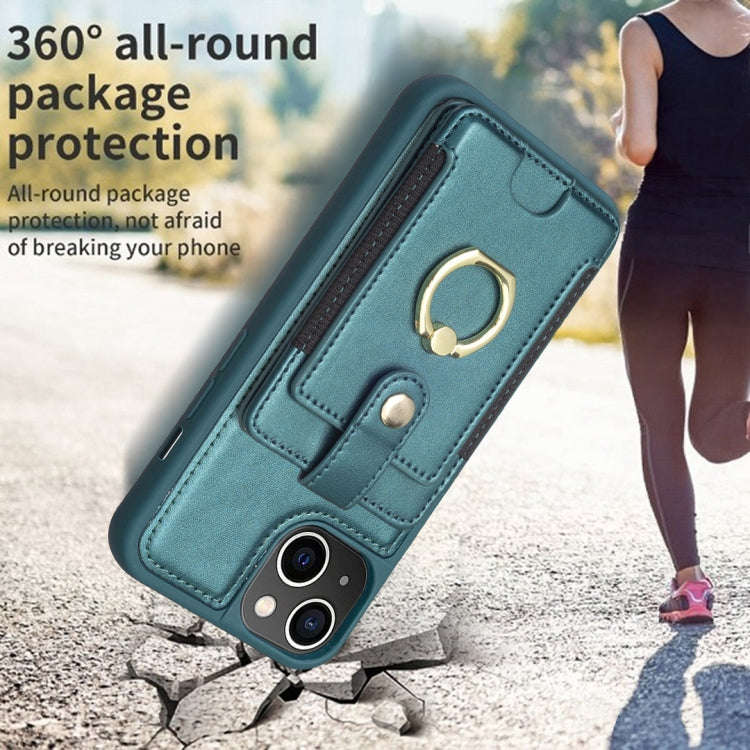 BF27 Metal Ring Card Bag Holder Phone Case, For iPhone 15, For iPhone 14 Pro Max, For iPhone SE 2...