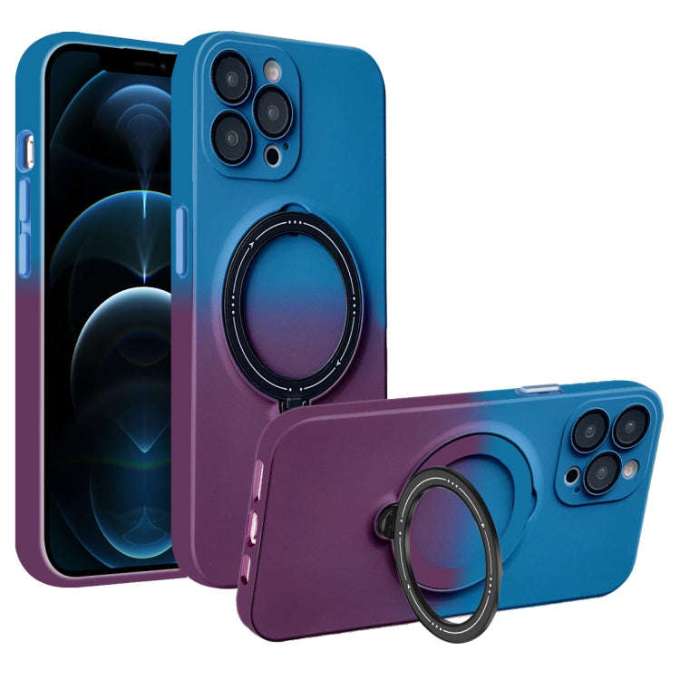 Gradient TPU MagSafe Holder Phone Case, For iPhone 12 Pro Max, For iPhone 12 Pro, For iPhone 11 P...