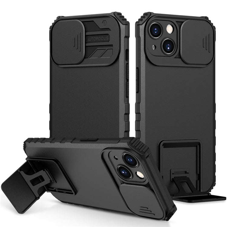 Stereoscopic Holder Sliding Camshield Phone Case, For iPhone 15 Plus, For iPhone 15