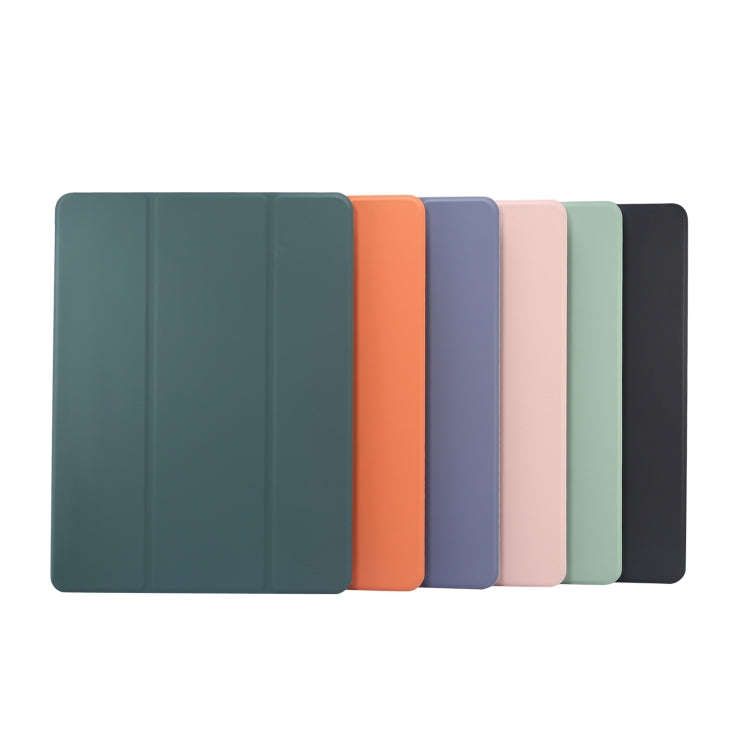 3-folding Electric Pressed Skin Texture Horizontal Flip Shockproof Transparent TPU + PU Leather C...