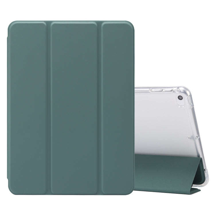 3-folding Electric Pressed Skin Texture Horizontal Flip Shockproof Transparent TPU + PU Leather C...