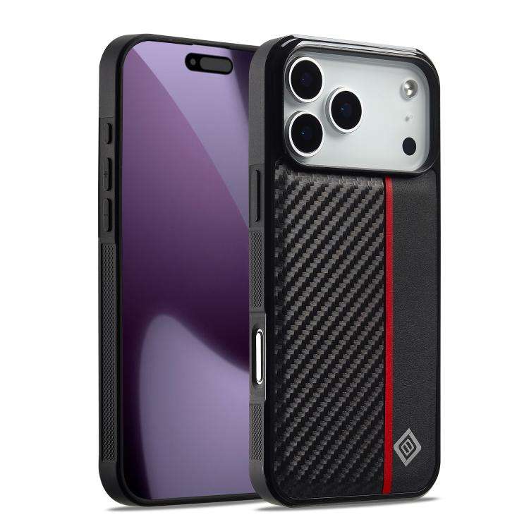 LC.IMEEKE 3 in 1 Carbon Fiber Texture Shockproof Phone Case, For iPhone 17 Pro Max, For iPhone 17...