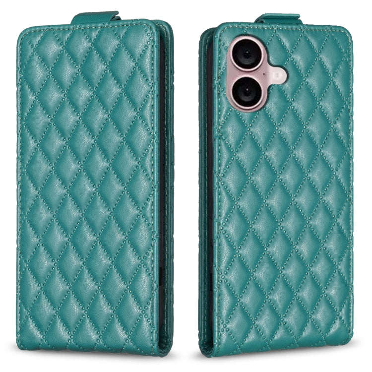 Diamond Lattice Vertical Flip Leather Phone Case, For iPhone 16 Pro Max, For iPhone 16 Pro, For i...