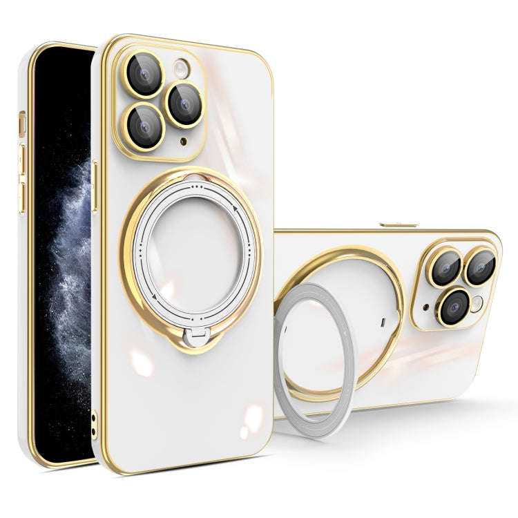 Multifunction Electroplating MagSafe Holder Phone Case, For iPhone 11, For iPhone 11 Pro, For iPh...