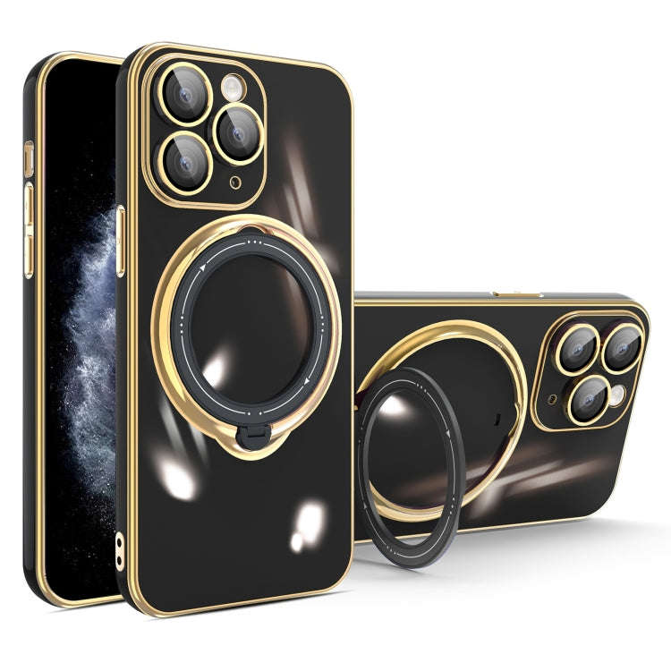 Multifunction Electroplating MagSafe Holder Phone Case, For iPhone 11, For iPhone 11 Pro, For iPh...
