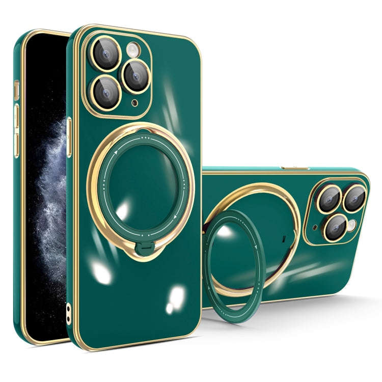 Multifunction Electroplating MagSafe Holder Phone Case, For iPhone 11, For iPhone 11 Pro, For iPh...