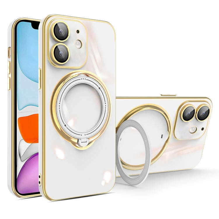 Multifunction Electroplating MagSafe Holder Phone Case, For iPhone 11, For iPhone 11 Pro, For iPh...