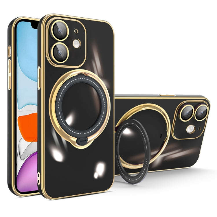 Multifunction Electroplating MagSafe Holder Phone Case, For iPhone 11, For iPhone 11 Pro, For iPh...