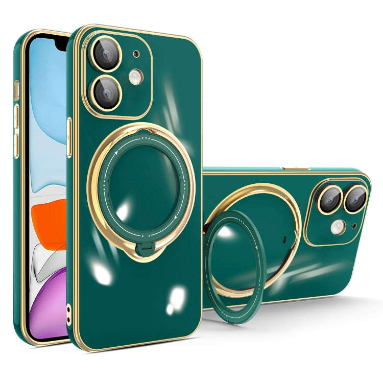 Multifunction Electroplating MagSafe Holder Phone Case, For iPhone 11, For iPhone 11 Pro, For iPh...