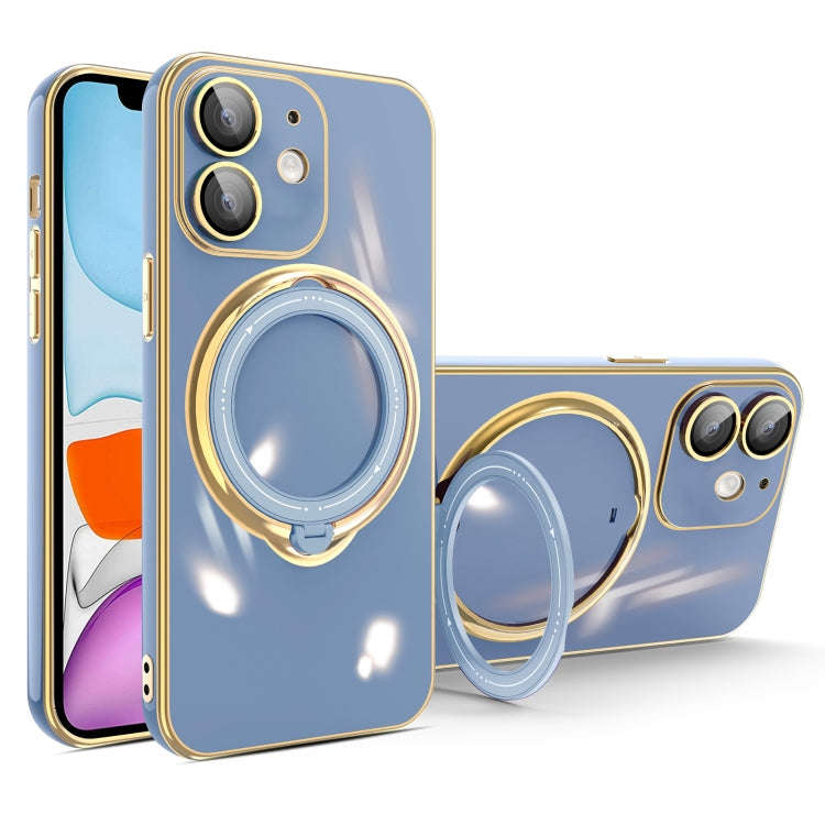 Multifunction Electroplating MagSafe Holder Phone Case, For iPhone 11, For iPhone 11 Pro, For iPh...