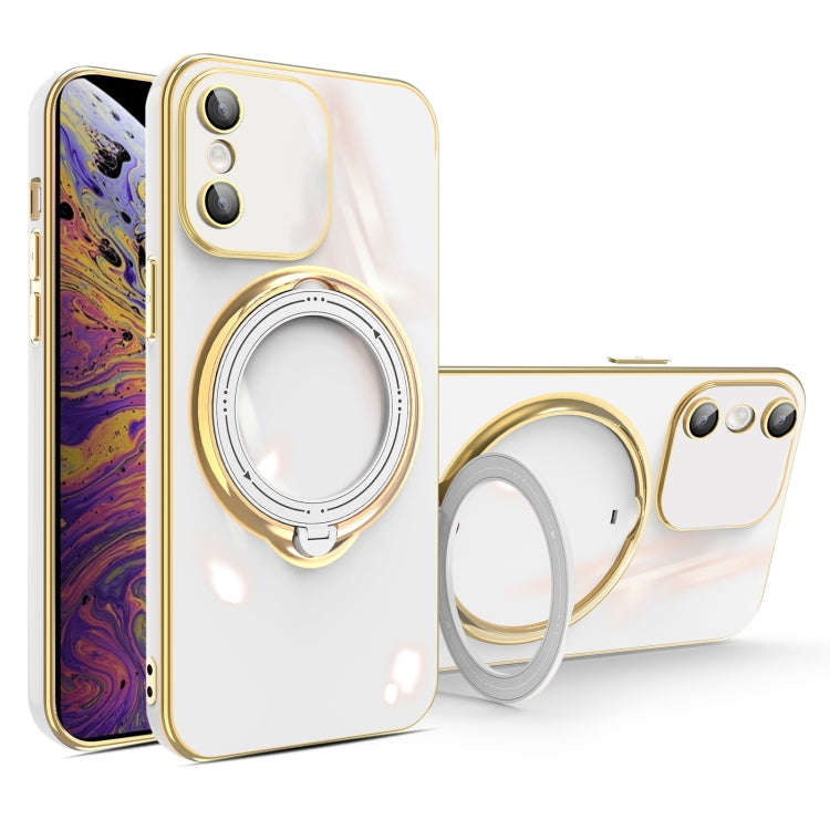 Multifunction Electroplating MagSafe Holder Phone Case, For iPhone 11, For iPhone 11 Pro, For iPh...