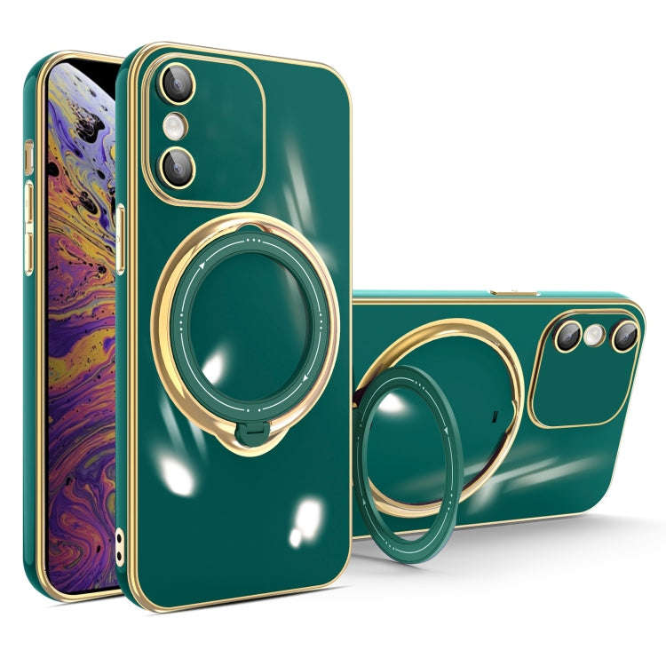 Multifunction Electroplating MagSafe Holder Phone Case, For iPhone 11, For iPhone 11 Pro, For iPh...