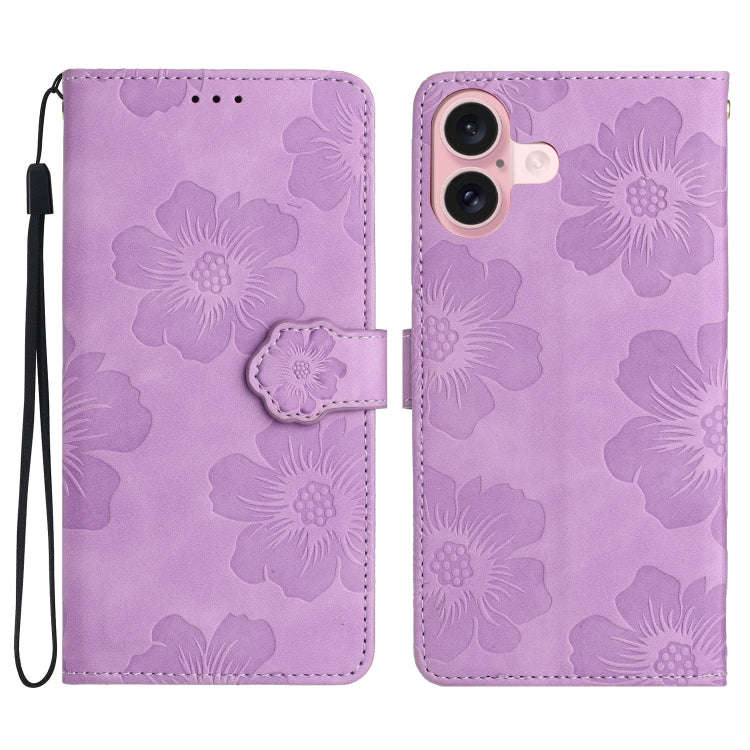 Flower Embossing Pattern Leather Phone Case, For iPhone 16e / 17e, For iPhone 17 Pro Max, For iPh...