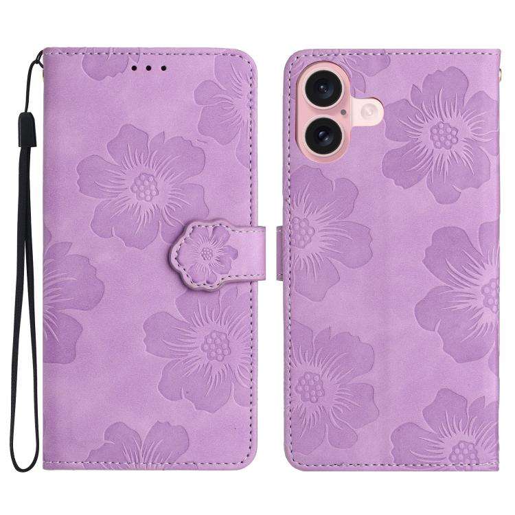 Flower Embossing Pattern Leather Phone Case, For iPhone 16e / 17e, For iPhone 17 Pro Max, For iPh...