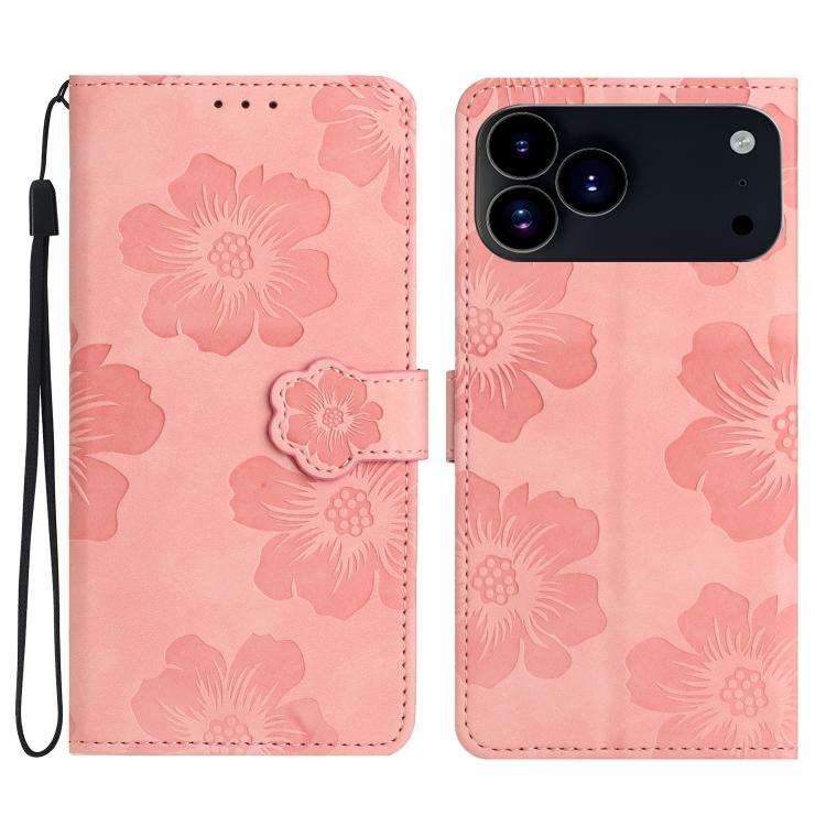 Flower Embossing Pattern Leather Phone Case, For iPhone 16e / 17e, For iPhone 17 Pro Max, For iPh...