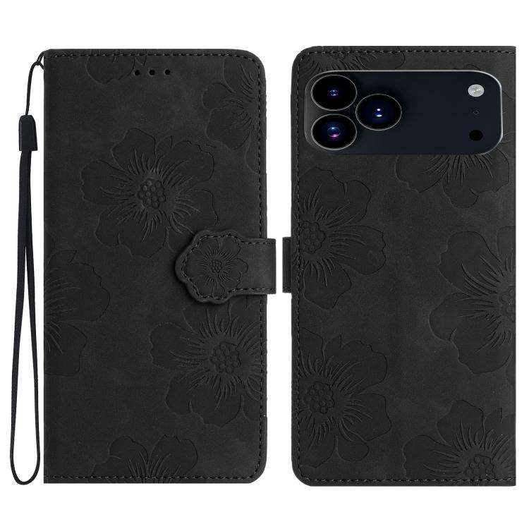 Flower Embossing Pattern Leather Phone Case, For iPhone 16e / 17e, For iPhone 17 Pro Max, For iPh...