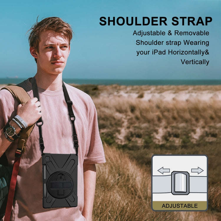 Shockproof Colorful Silicone + PC Protective Case with Holder & Shoulder Strap & Hand Strap & Pen...