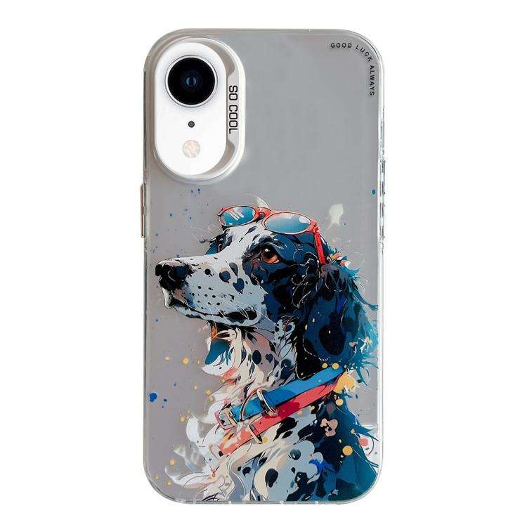 Animal Pattern Oil Painting Series PC + TPU Phone Case, For iPhone XR