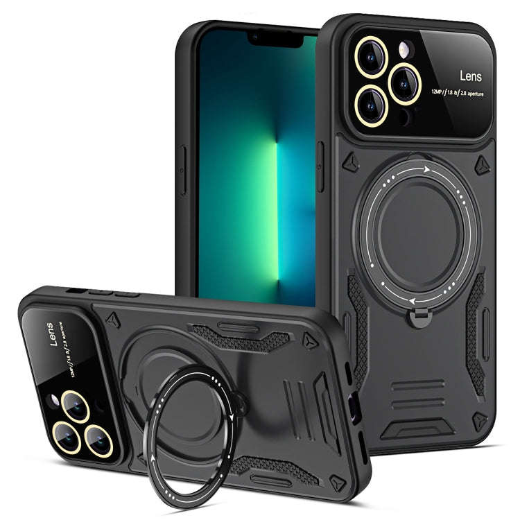 Large Window MagSafe Holder Phone Case, For iPhone 14 Plus, For iPhone 14, For iPhone 14 Pro, For...