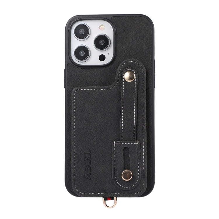 ABEEL Litchi Texture Card Bag PU Phone Case, For iPhone 15 Pro Max, For iPhone 15 Pro, For iPhone...