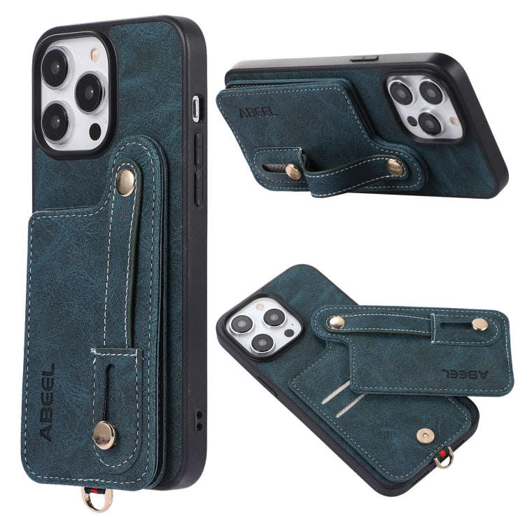 ABEEL Litchi Texture Card Bag PU Phone Case, For iPhone 15 Pro Max, For iPhone 15 Pro, For iPhone...