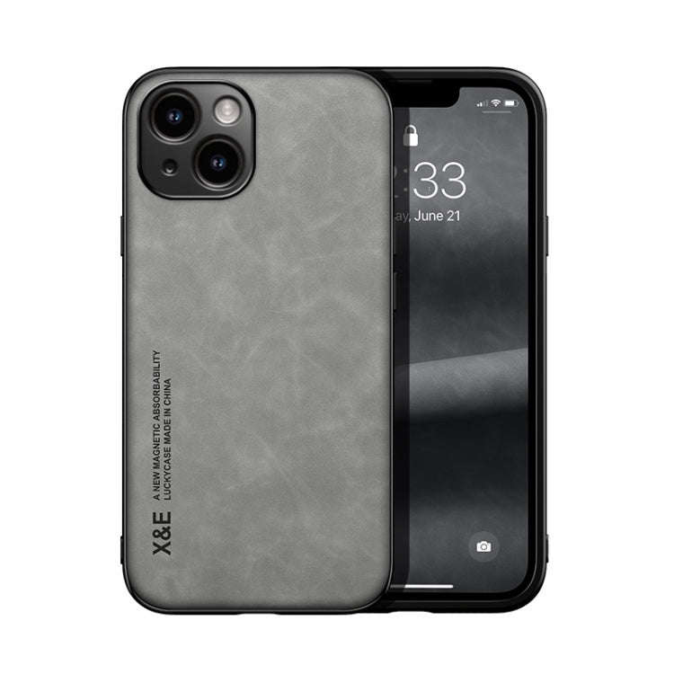 Skin Feel Magnetic Leather Back Phone Case, For iPhone 14, For iPhone 14 Pro, For iPhone 14 Pro Max