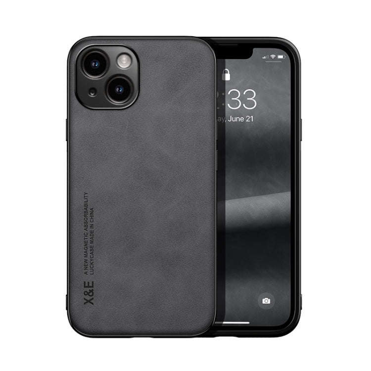 Skin Feel Magnetic Leather Back Phone Case, For iPhone 14, For iPhone 14 Pro, For iPhone 14 Pro Max