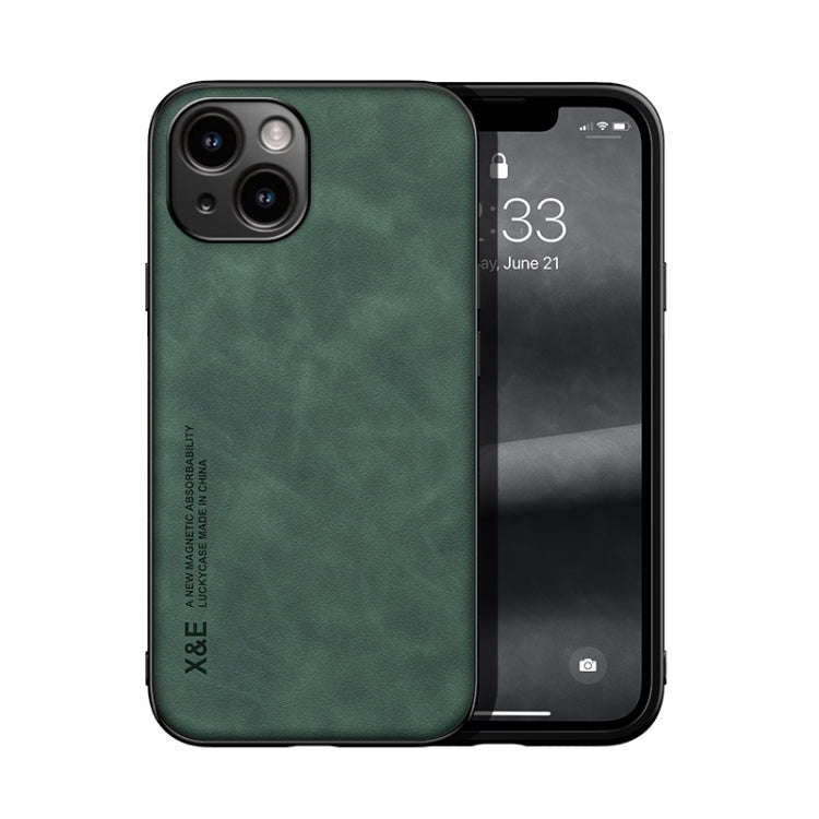 Skin Feel Magnetic Leather Back Phone Case, For iPhone 14, For iPhone 14 Pro, For iPhone 14 Pro Max