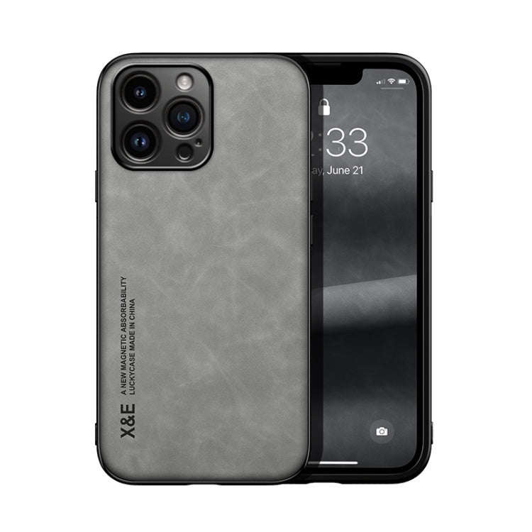 Skin Feel Magnetic Leather Back Phone Case, For iPhone 14, For iPhone 14 Pro, For iPhone 14 Pro Max