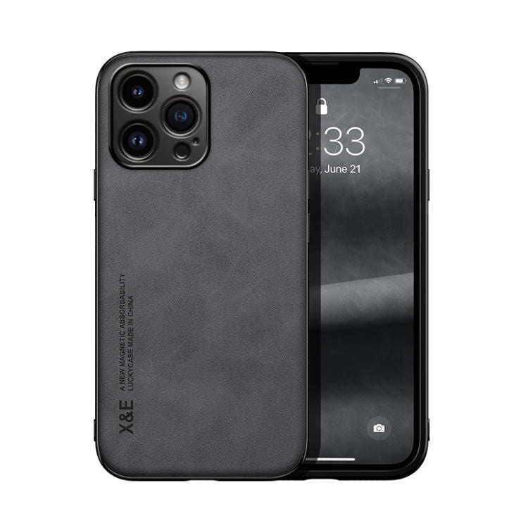 Skin Feel Magnetic Leather Back Phone Case, For iPhone 14, For iPhone 14 Pro, For iPhone 14 Pro Max