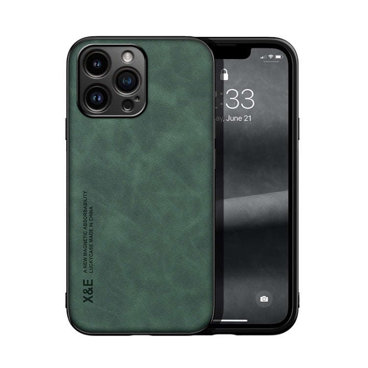 Skin Feel Magnetic Leather Back Phone Case, For iPhone 14, For iPhone 14 Pro, For iPhone 14 Pro Max