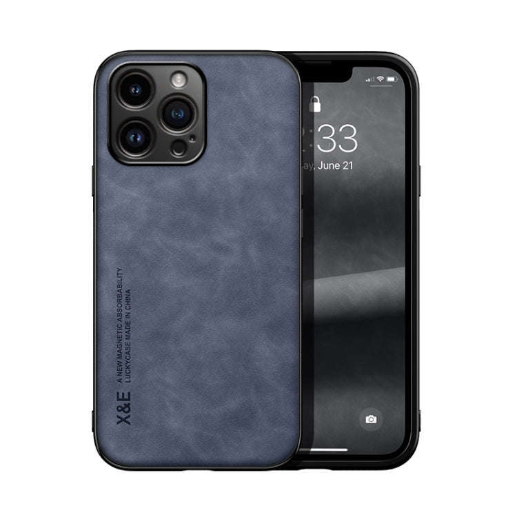 Skin Feel Magnetic Leather Back Phone Case, For iPhone 14, For iPhone 14 Pro, For iPhone 14 Pro Max