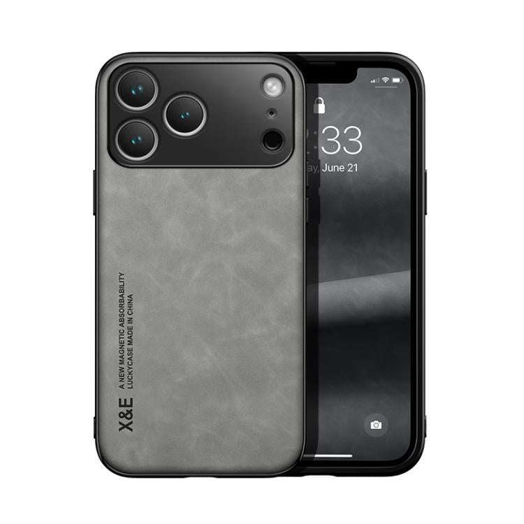 Skin Feel Magnetic Leather Back Phone Case, For iPhone 18 Pro / 17 Pro, For iPhone 18 Pro Max / 1...