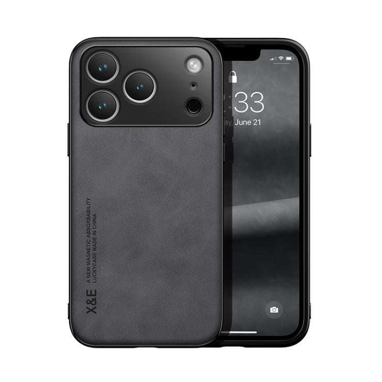 Skin Feel Magnetic Leather Back Phone Case, For iPhone 18 Pro / 17 Pro, For iPhone 18 Pro Max / 1...