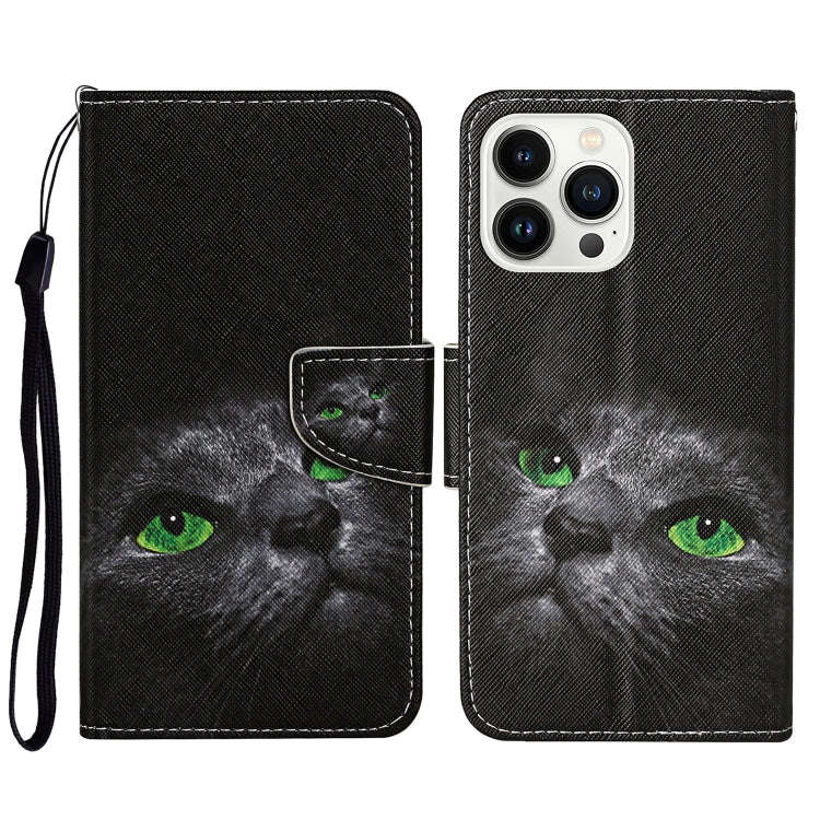 3D Colored Drawing Flip Leather Phone Case, For iPhone 15 Pro Max, For iPhone 15 Pro