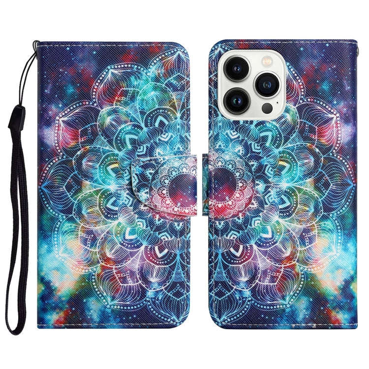 3D Colored Drawing Flip Leather Phone Case, For iPhone 15 Pro Max, For iPhone 15 Pro
