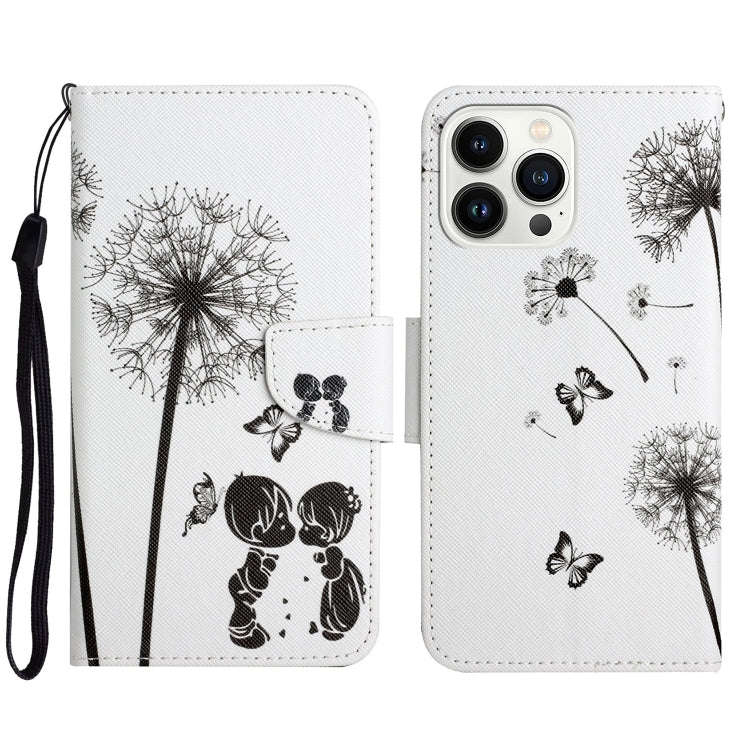 3D Colored Drawing Flip Leather Phone Case, For iPhone 15 Pro Max, For iPhone 15 Pro