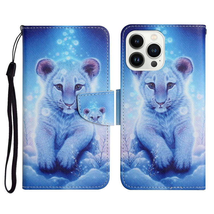3D Colored Drawing Flip Leather Phone Case, For iPhone 15 Pro Max, For iPhone 15 Pro