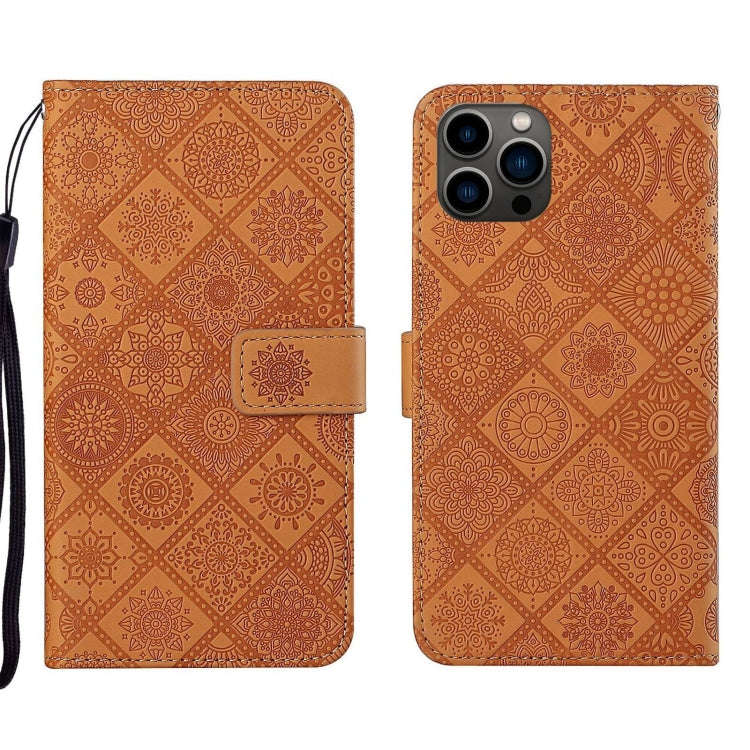 Ethnic Style Embossed Pattern Leather Phone Case, For iPhone 15 Pro, For iPhone 15 Plus, For iPho...