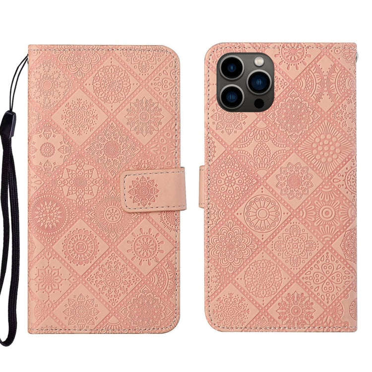 Ethnic Style Embossed Pattern Leather Phone Case, For iPhone 15 Pro, For iPhone 15 Plus, For iPho...