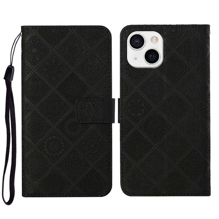 Ethnic Style Embossed Pattern Leather Phone Case, For iPhone 15 Pro, For iPhone 15 Plus, For iPho...