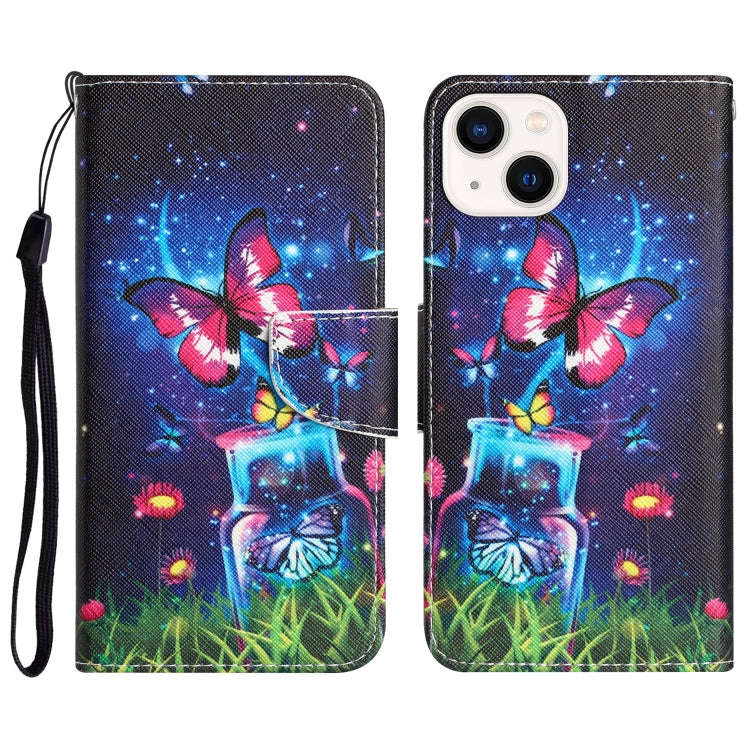 Colored Drawing Leather Phone Case, For iPhone 15 Pro Max, For iPhone 15 Pro, For iPhone 15 Plus,...