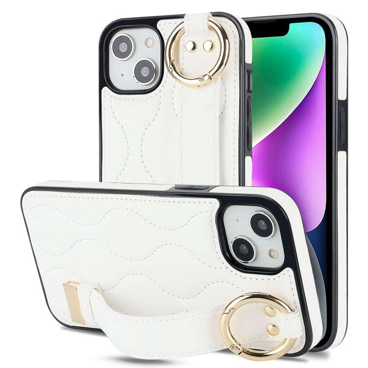 Non-slip Full Coverage Ring PU Phone Case with Wristband, For iPhone 16 Pro Max, For iPhone 16 Pr...