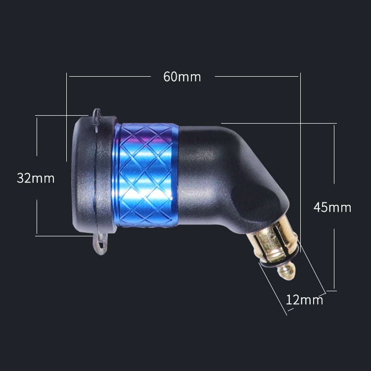 German EU Plug Special Motorcycle Elbow Charger Dual USB Voltmeter 4.2A Charger, Black, Blue, Red...