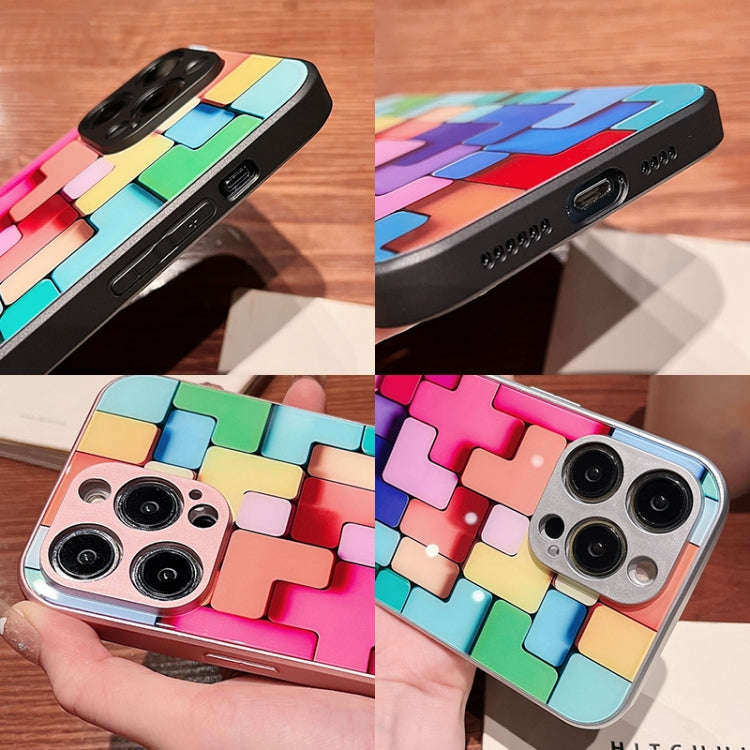 Colorful Toy Bricks Pattern Shockproof Glass Phone Case, For iPhone 6s / 6