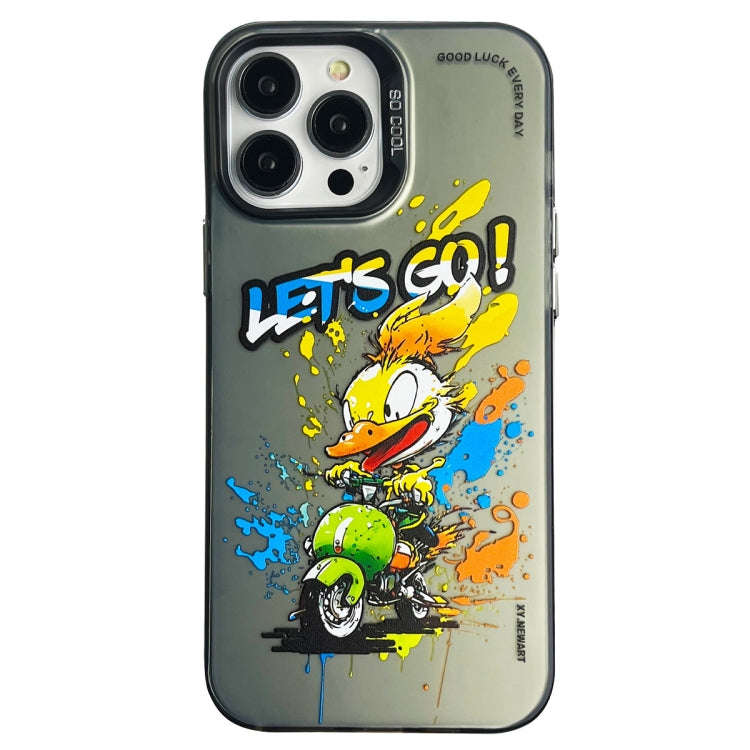 Double Layer Color Silver Series Animal Oil Painting Phone Case, For iPhone 12 Pro, For iPhone 11