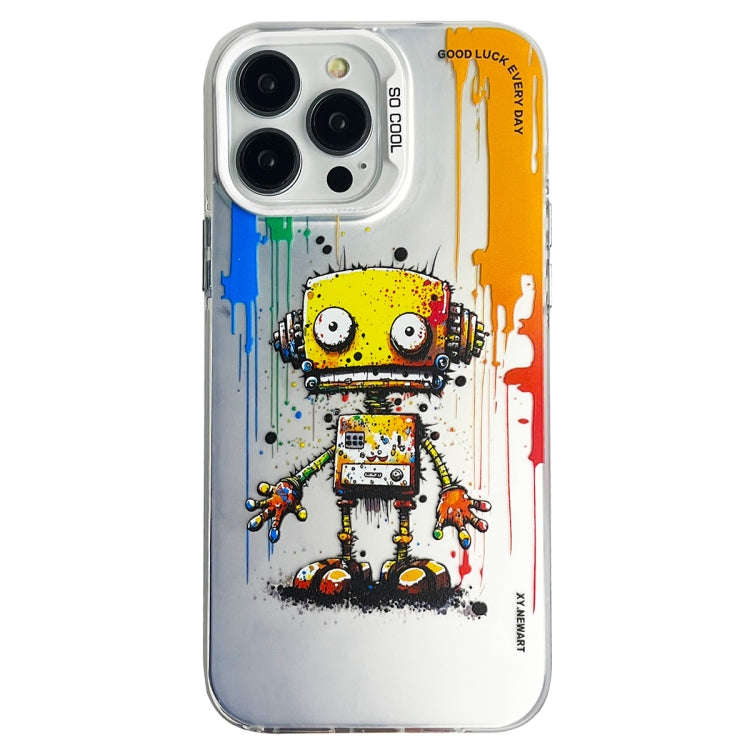 Double Layer Color Silver Series Animal Oil Painting Phone Case, For iPhone 12 Pro, For iPhone 11