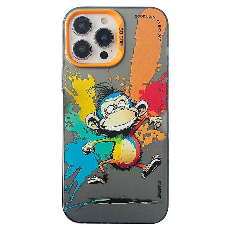 Double Layer Color Silver Series Animal Oil Painting Phone Case, For iPhone 12 Pro, For iPhone 11